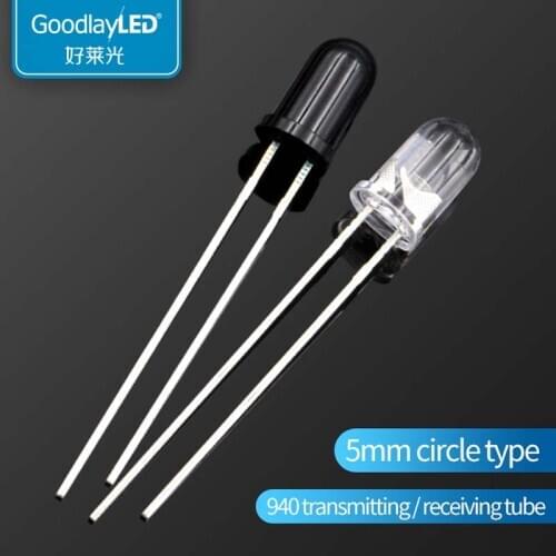 5mm Round Head 940 infrared remote control transmitting tube inductive receiving tube photosensitive tube light-emitting diode