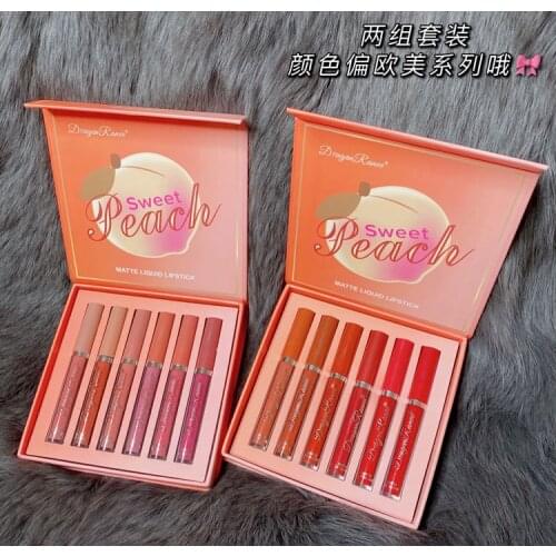 6PCS/SET Matte Lipstick Moisturizer Liquid Lip Gloss Long Lasting Waterproof Matte Lip Stick Velvet Lip Tint Lip Makeup Lip Tube