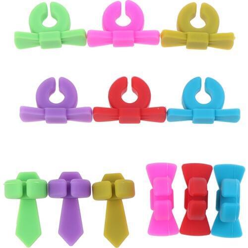 6PCS Silicone Wine Glass Marker Creative Bowknot Design Drink Charms Label Mark Glass Identification Perfect for Parties