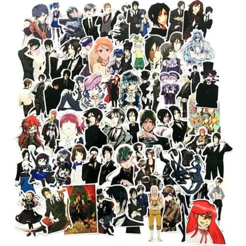 70pcs Japan Anime Black Butler Cartoon Stickers For Luggage Car Laptop Decal Fridge Toy Skateboard Vinyl Home Decor Stickers F4