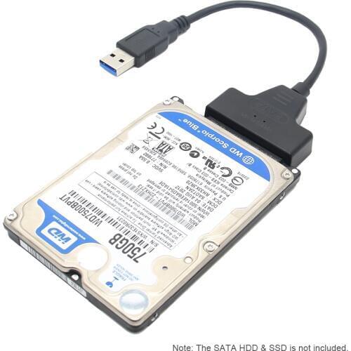 USB 3.0 to SATA Converter Adapter USB3.0 To 22Pin SATA Cable Up To 6Gbps Support 2.5" External SSD / HDD / Notebook/Raspberry Pi