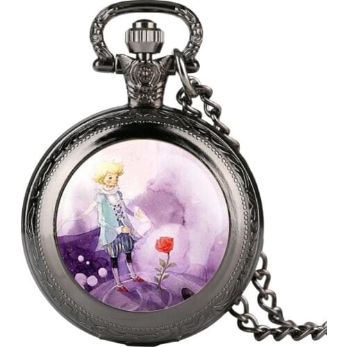 Analog Mens Pocket Watch Boy Pattern Pocket Watch for Boy Quartz Arabic Number Necklace Watches for Teenager