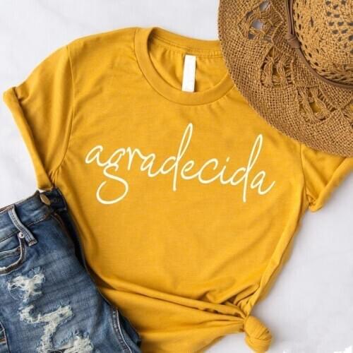 Grateful Christian Shirt Pray Bible verses Harujuku Cotton Female Clothing Funny Graphic Short Sleeve O Neck Tees Streetwear top