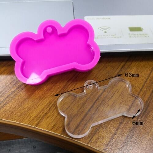 Shiny polygon keychain resin mold silicone mold silicone baking mold mobile phone pendant pendant female jewelry dog tag