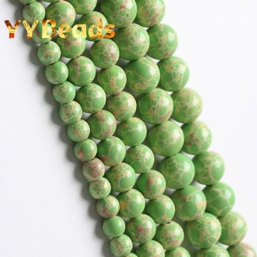 Green Sea Sediment Imperial Jaspers Beads Natural Gem Stone Spacer Charm Beads For Jewelry Making Bracelets 15" 4 6 8 10 12mm