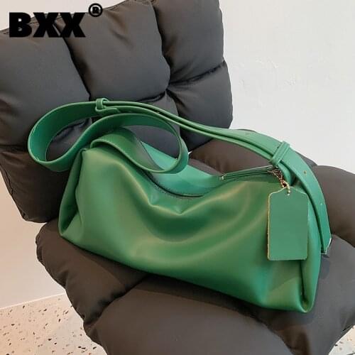 [BXX] Simple Soft PU Leather Crossbody Bags For Women 2021 Summer Branded Shoulder Bag Trending Luxury Ladies Travel Bag HU436