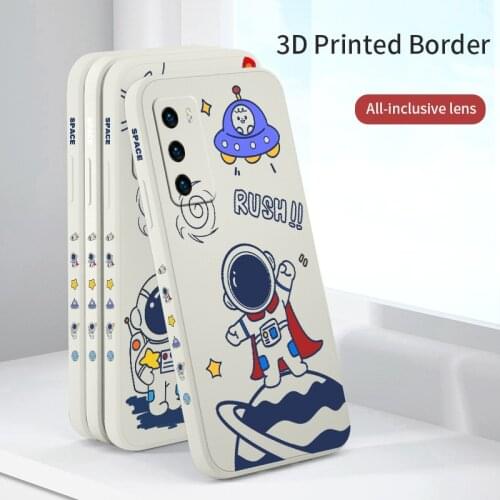 Stylish Astronaut Pattern Phone Case For Huawei P40 P40Lite P30 P20 Mate 40 40Pro 30 20 Pro Lite P Smart 2021 Y7a Liquid Cover