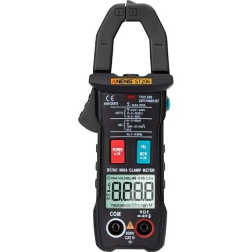 ST206 Digital Multimeter Clamp Meter 6000 Counts Amp Current Clamp Measure Tester Voltmeter