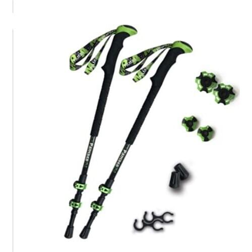 Carbon Trekking Pole PS-03 Folding Mountaineering Off-road Telescopic Cane Telescopic Three-section External Locking Cane