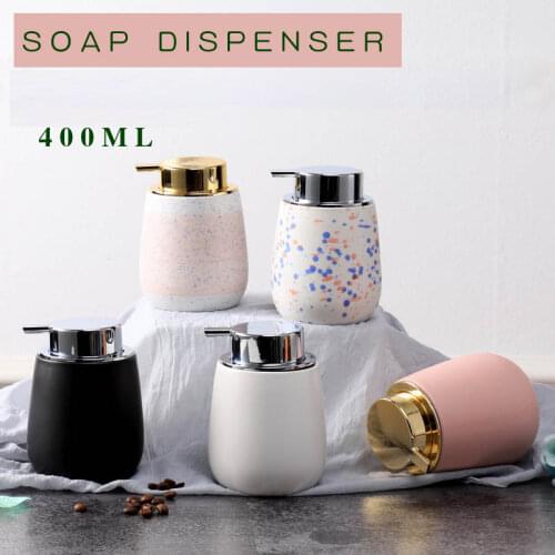 Ceramic Shower Gel Dispensers Hand Soap Dispenser Bottle Portable Liquid Soap Bottle Lotion Dispensing Bathroom Accessories Set