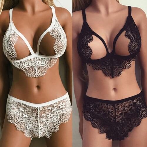 Women Lingerie Set Sexy Plus Size Lingerie Corset Lace Floral Bralette Bra Two Piece Underwear Sex Lingerie Nightwear 3XL