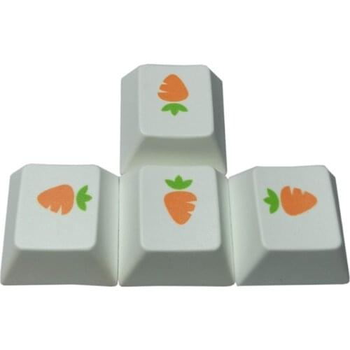 LX9B 4Pcs Carrot Arrow Keys PBT Dye Sub OEM Profile Keyboard Keycap for cherry MX Mechanical Keyboar