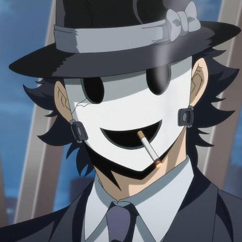 Anime High-Rise Invasion Tenkuu Shinpan Masks Cosplay White Face Cover Mask Smiley Plastic Halloween Party Cosplay Props Gift