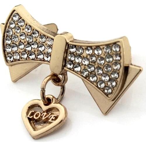 2pcs Metal Rhinestone Bowknot Buckle Fashion Shoes Clasp for DIY Handbag Bag Garments Hardware Closure Bag Parts Accessories