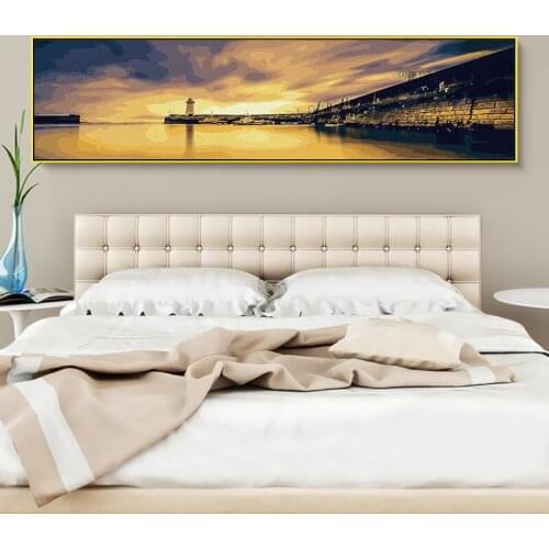 Large Size 45CMx180CM CM DIY Painting By Numbers Sunset view Oil Painting Paint By Numbers Wall Art Picture