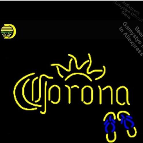 Neon Sign for Coron Flip Flops Neon bulb Sign Beer Bar Pub Neon Light Sign Neon Sign Pub Garage Tube Neon Shop Neon Art Signs