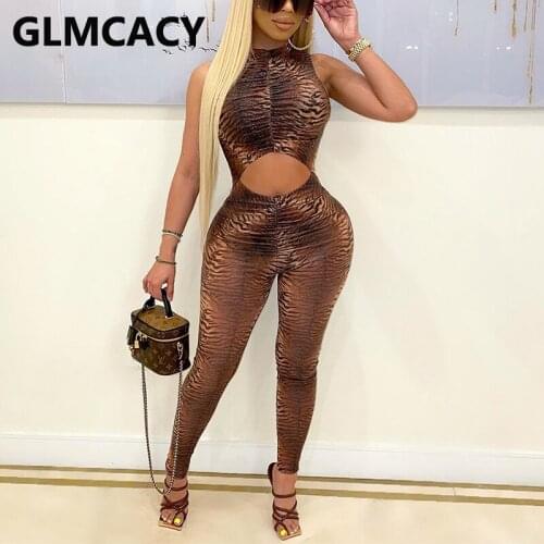 Sleeveless Cut Out Skinny Jumpsuit Sexy Summer Party Clubwear