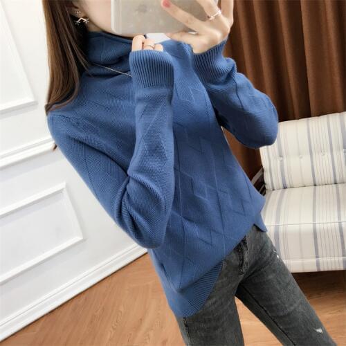 Autumn and winter new pile of cashmere sweater high collar ladies sweater knit bottoming shirt loose sets of outer wear sweater