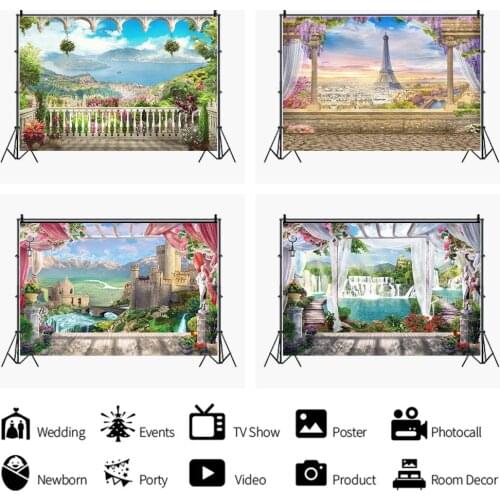 Landscape Beautiful Castle Building Backdrop Family Room Decoration Picture Photography Studio Photo Kid Custom Vinyl Background