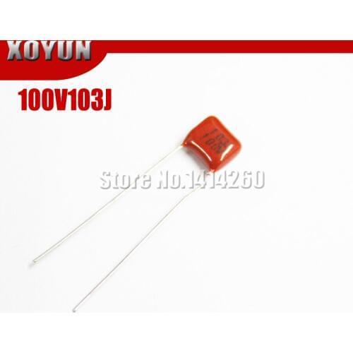 50PCS 100V103J 0.01UF 10NF CBB Pitch 5MM 100V 103J CBB Polypropylene Film Capacitor