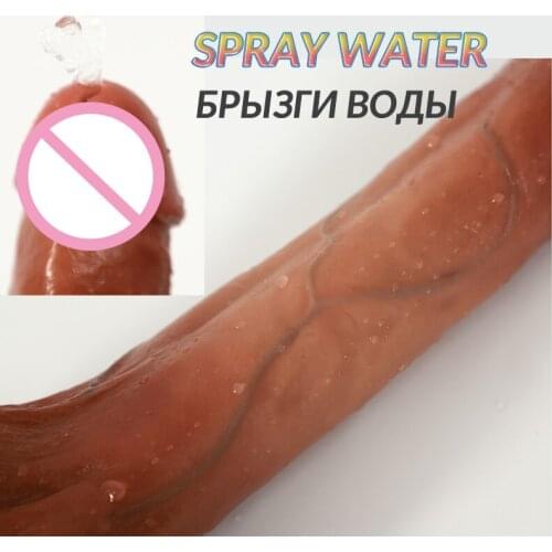Spray Water Simulation Dildos for Anal Ejaculation Penis Liquid Silicone Sex Toys Fake Penis Female Lesbian G Spot Masturbation