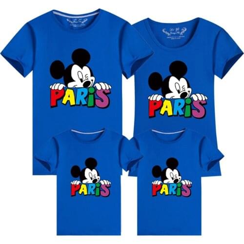 Family Matching Clothes Kids Minnie Mickey Mouse Tee Family Dad Daughter Matching Outfits Shirt Family Look Tshirt