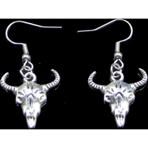 20pairs Handmade Simple Design 21*20mm Skull Bull Ox Drop Earrings For Women Gift 20pairs Jewelry Cute Small Object