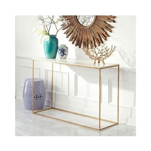 Nordic marble porch desk table simple wall bar table iron long table end view desk living room porch desk