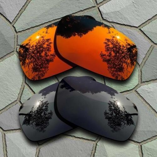 Grey Black&Red Orange Sunglasses Polarized Replacement Lenses for Oakley Crankshaft