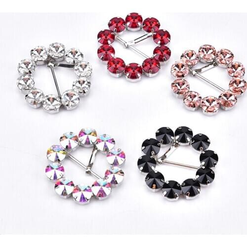 2pcs/Bag Glass Crystal Rhinestone Shoe Buckle 12mm Pointback Clear AB Stone Wedding Fress Belt DIY Accessories