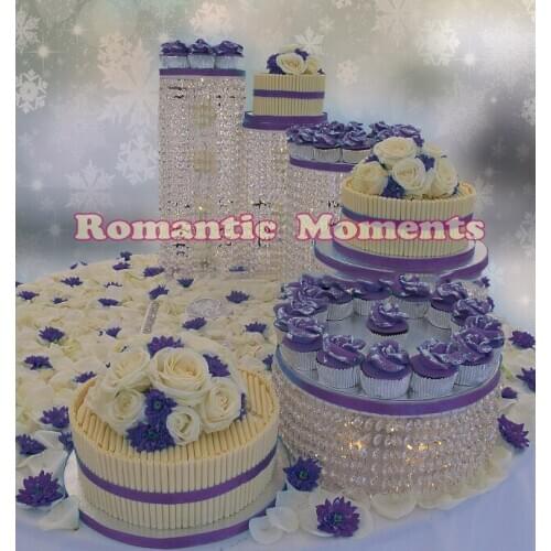 Wedding Crystal Round Cake Stand - Party Cake Display - Wedding Centerpiece - 5PCS/Lot - Wedding Decoration