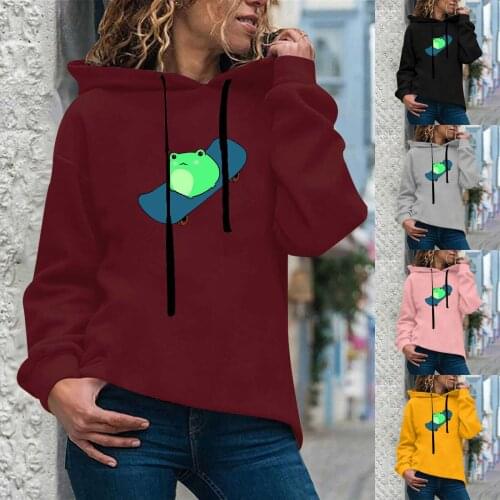 Hoodie Sweatshirt Womens Fashion Casual Fun Print Hooded Sweatshirt Loose Sports Tops Pullover Sweatshirt Sudaderas Con Capucha
