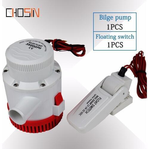 3000GPH Large Flow Dc 12v 24v Bilge Pump With Bilge Float Switch Electric Water Pump For Boats Submersible 12 24 Volt 3000 Gph