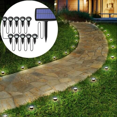 Outdoor Lighting Solar LED Garden Street Lights Terrace Patio Swimming Pool Decoration Warm White Waterproof Lawn Lamp