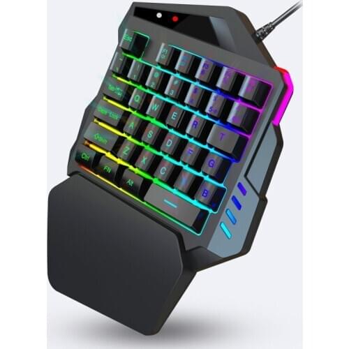 V500 35 Keys RGB Left Hand Gaming Keyboard Analog Controller Input One-Handed Game Controller LED Backlight Keycaps