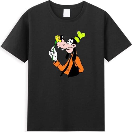 Funny Disney Goofy Men T Shirt Summer Comfy Casual T-Shirts Hipster Anime T Shirts Vintage Creative Top Fashion Cotton Mens Tee