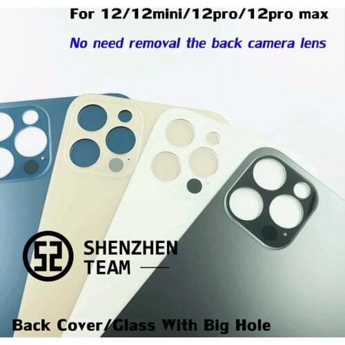 SZteam For Iphone 12 Pro 12Pro Max Housing Rear Glass Back Cover Replacement Parts Big Hole And Small Hole