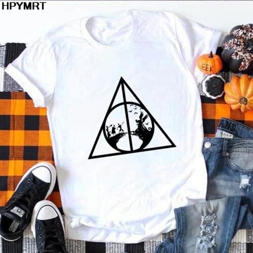 New Summer Women T Shirt Fashion Three Brothers Tale Deathly Hallows Top Female T-shirt Casual White Short Sleeve Tee Clothing