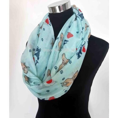 I Love Chihuahua Animal Print Infinity Loop Womens Scarf Gift for Dog Lovers