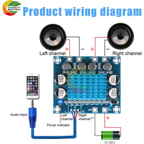 Ziqqucu Oficial TPA3110 XH-A232 30W + 30W 2,0 canales estéreo Digital Audio amplificador de potencia tablero DC 8-26V 3A C6-001