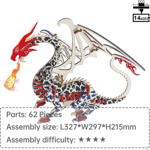 Evil dragon 3D puzzle model wooden toy puzzles for kids learning toys for children jigsaw puzzle kids educational toys