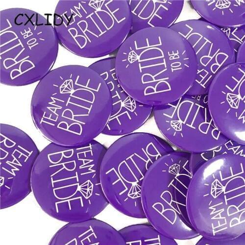 Purple bottom white word Hen Party Supplies Purple Team Bride Badge Bride Badge Hen Party Decoration Wedding Badge