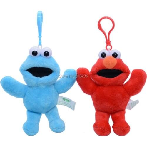 20/Lot Sesame Street Elmo Cookie Monster 10CM Plush Clip Toys