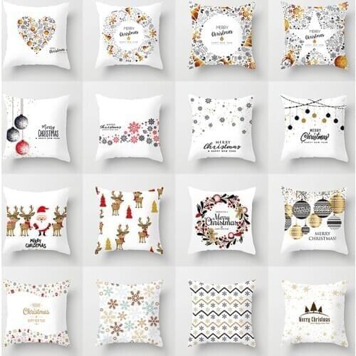 Painted 45*45cm Cushion Linen Throw Pillow Car Home Decoration Decorative Pillowcase Bedroom Christmas