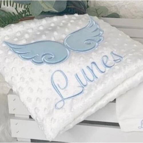 Baby personalized blanket custom clothing sets angel wing spring