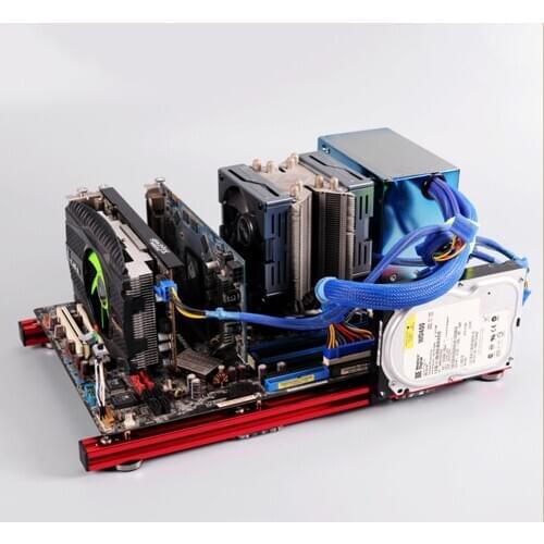 DIY Open Aluminum Alloy Frame ATX Motherboard PC Case Overclocking Test Bench