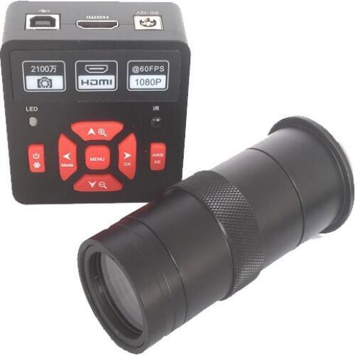 For electronic PCB Phone repair 21MP 1080P digital video microscope camera +8X-130X C-Mount magnification zoom lens OBS Studio