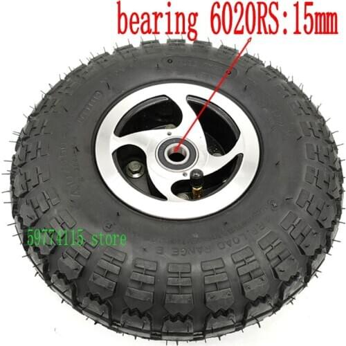 Electric tricycle scooter scooter bicycle tire 4.10/3.50-4 inner and outer tire and bearing aluminum wheel hub 15mm10 inch wheel