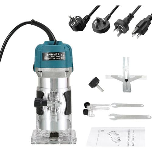 Electric Trimmer 800W Woodworking Wood Milling Engraving Slotting Trimming Machine Carving Machine Router Wood EU US UK AU Plug
