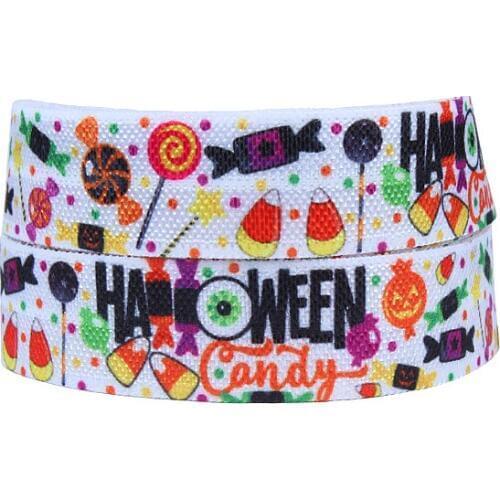FLRA FOE Wholesale halloween candy foe printed fold over elastic